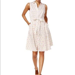 Maison Jules Womens Popsicle Printed Sleeveless Shirtdress